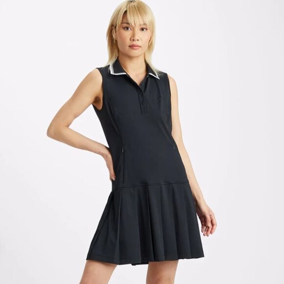 G/FORE Dresses & Skirts - G/FORE Black Pique Sleeveless Pleated Polo Dress Size XS